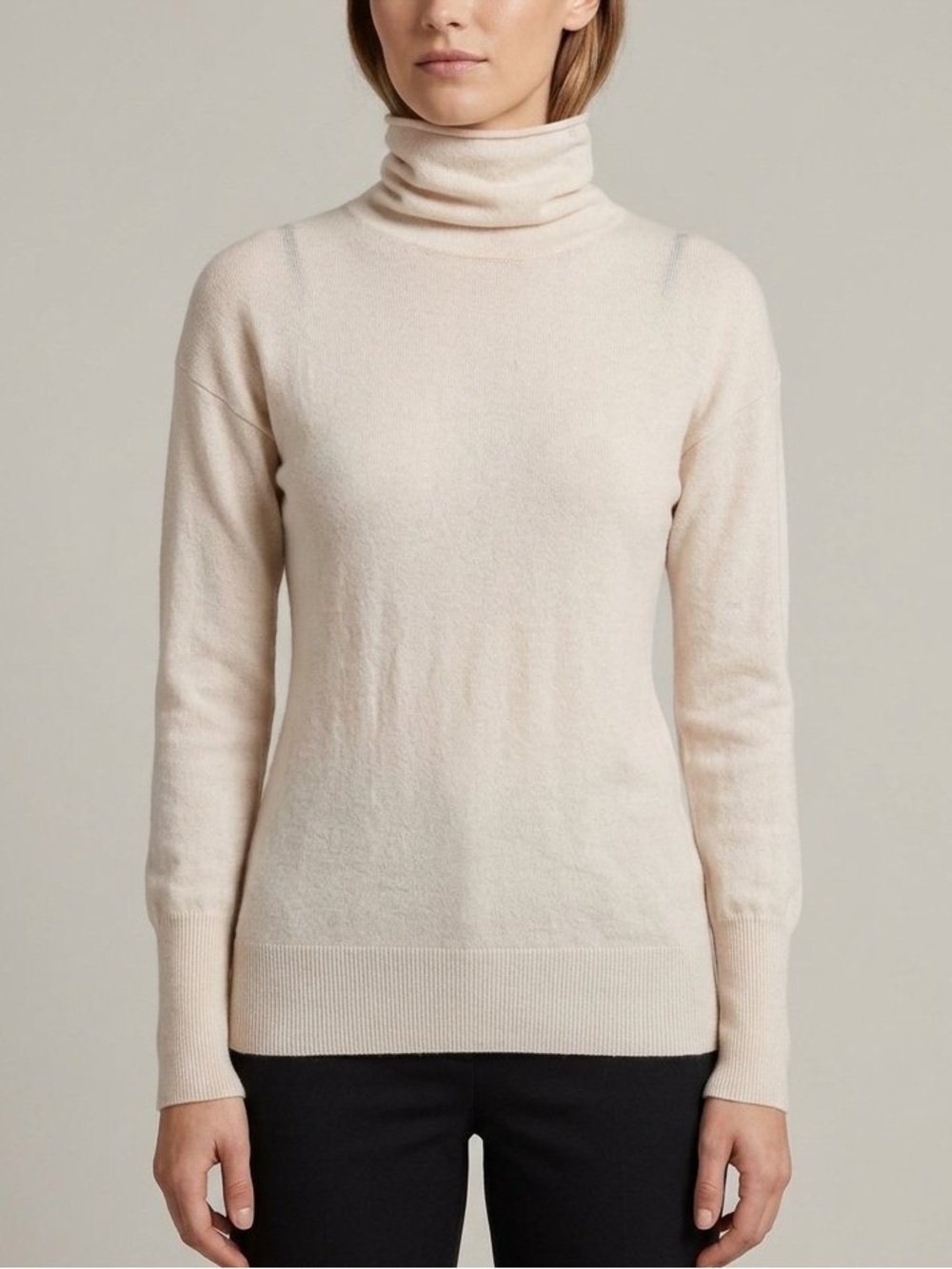 Magaschoni Cream Turtleneck Cashmere Sweater